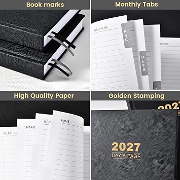 2027 Diary - Diary Full Page Per Day, Daily Planner 2027