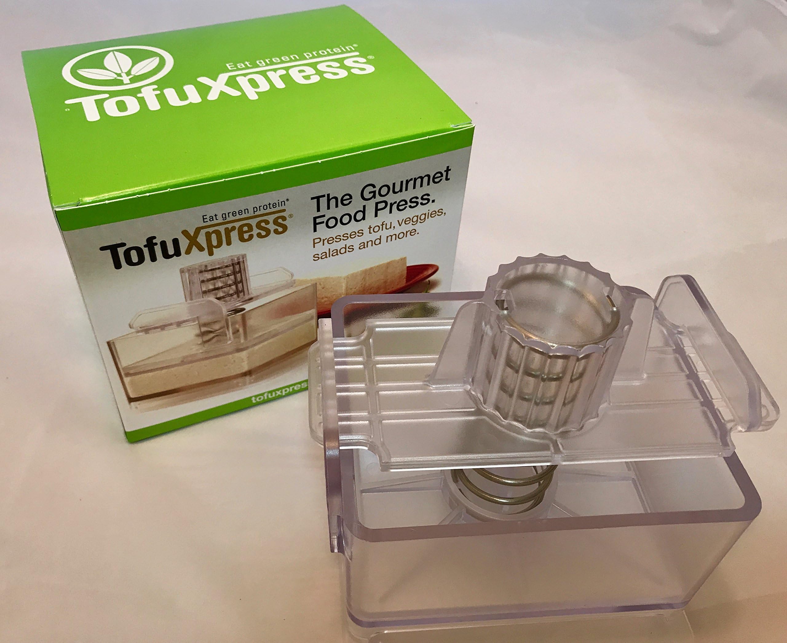 Gourmet Tofu Press / Marinating Dish - Clear. TofuXpress removes moisture from tofu and other foods automatically without mess. by TofuXpress