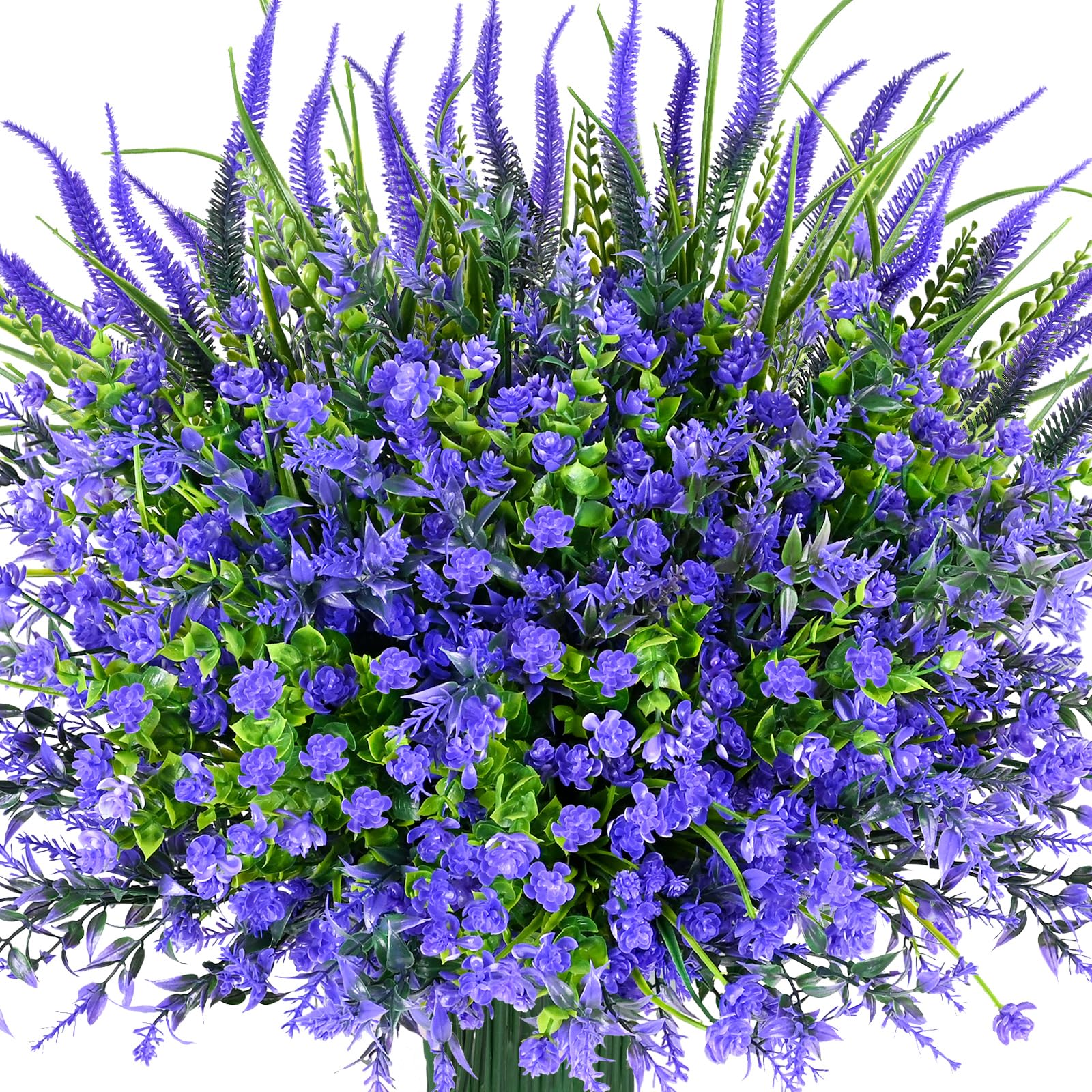 Artificial Plants Outdoor, 20PCS Artificial Flowers, UV Resistant Fake Flowers, Faux Flowers for Outdoor Planters for Front Porch Pot Decor