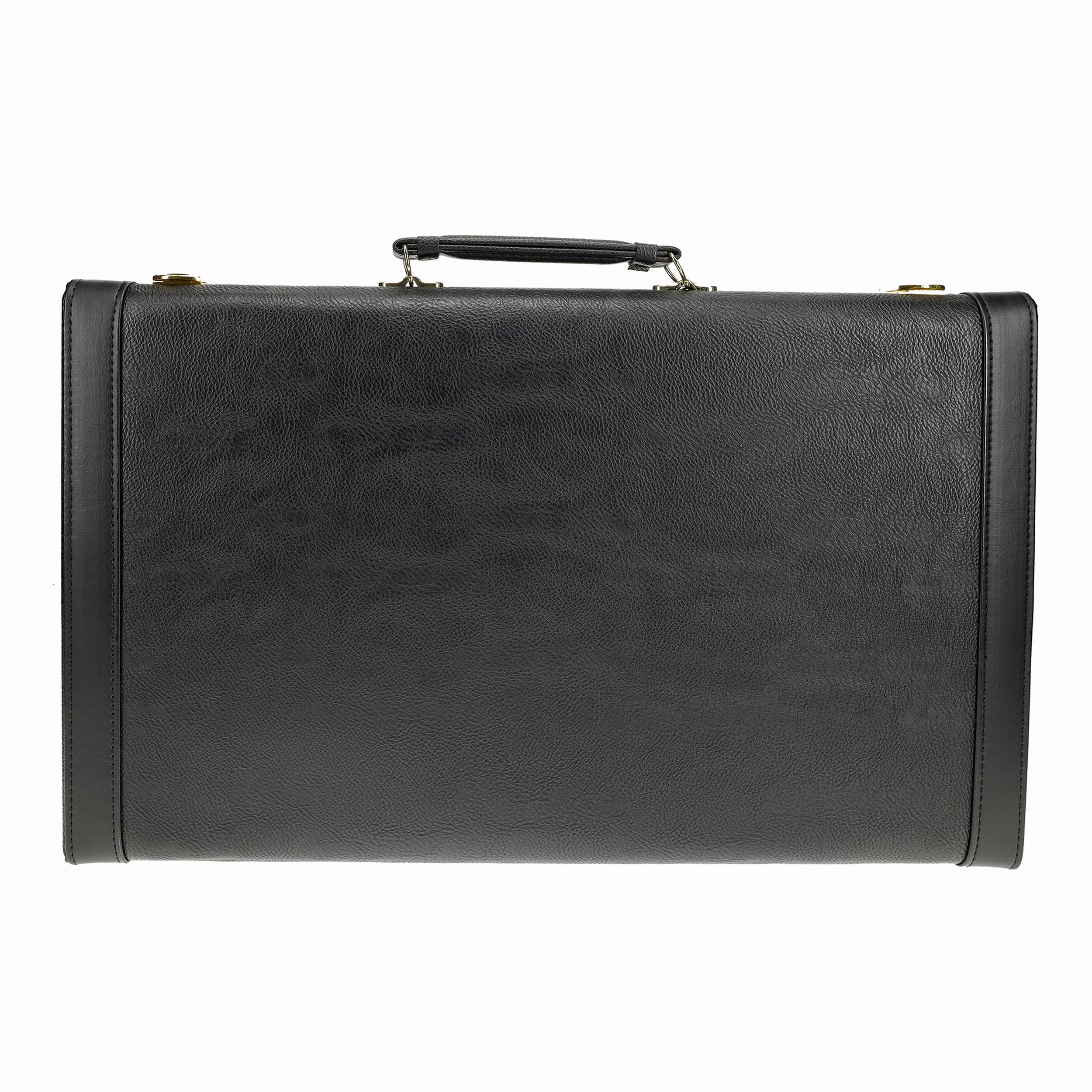 WE Games Set Backgammon, elegante custodia in similpelle nera, 53,3 x 31,8 cm, chiuso; 63,5 x 53,3 cm, giochi da tavolo aperto, famiglia e adulti, viaggio 2 giocatori gioco