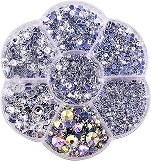 BLINGINBOX 3000pcs Hotfix Rhinestones,Hotfix Crystal Rhinestones Mixed Sizes SS6-SS30 Gems for Clothes and Craft DIY Decor...