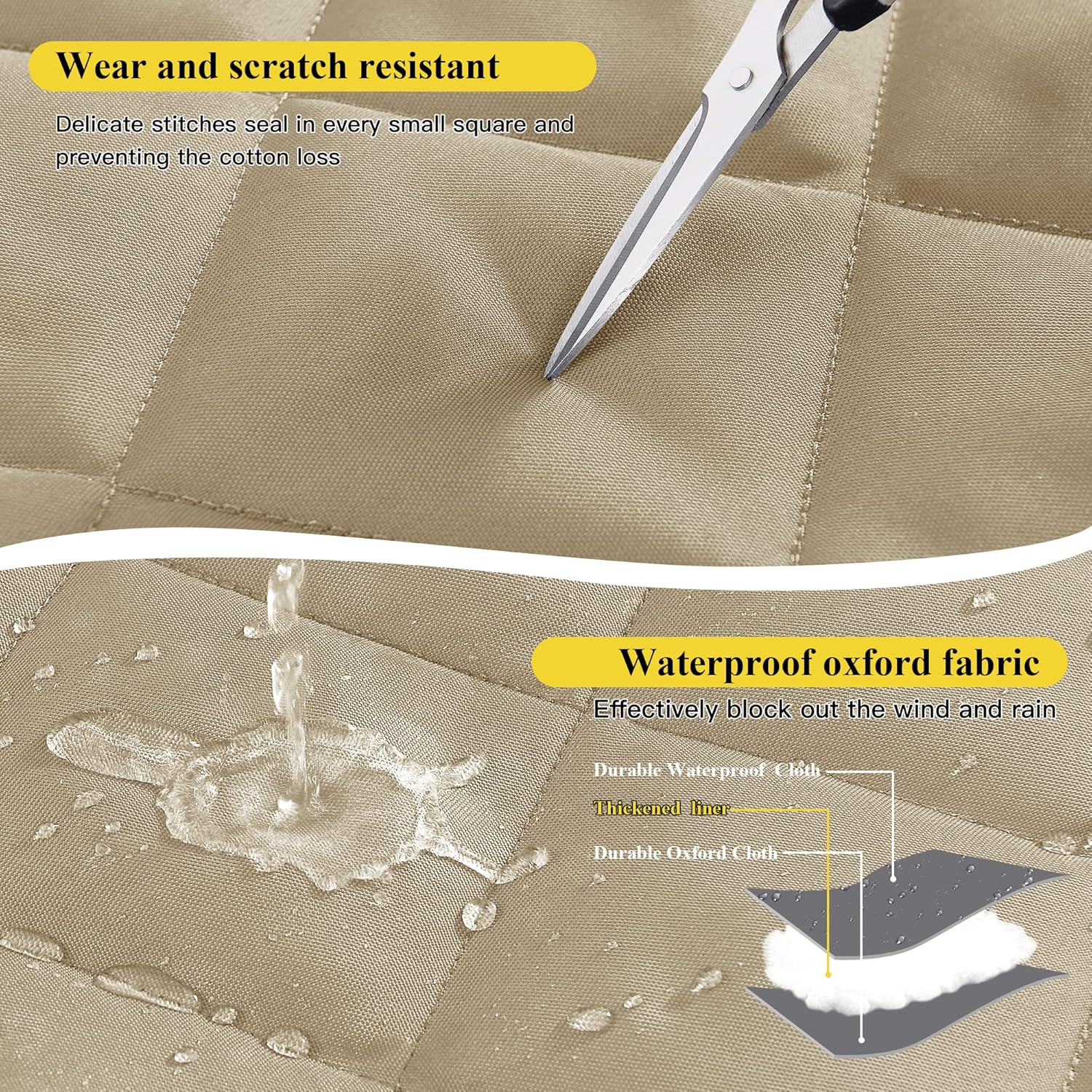 NICETOWN Thermal Insulated Door Curtain Oxford Cloth Thicken Cotton Fiber Filled, 42"x82" Energy Saving Pet Friendly Thick Draft Stopper with 3 Hanging Ways, Keep Cool/Warm, Taupe, 1 PC