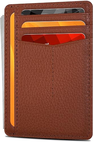 Vista 13 de Oak Leathers Leather Slim Minimalist Wallet for Men & Women RFID Front Pocket Leather Card Holder Wallets