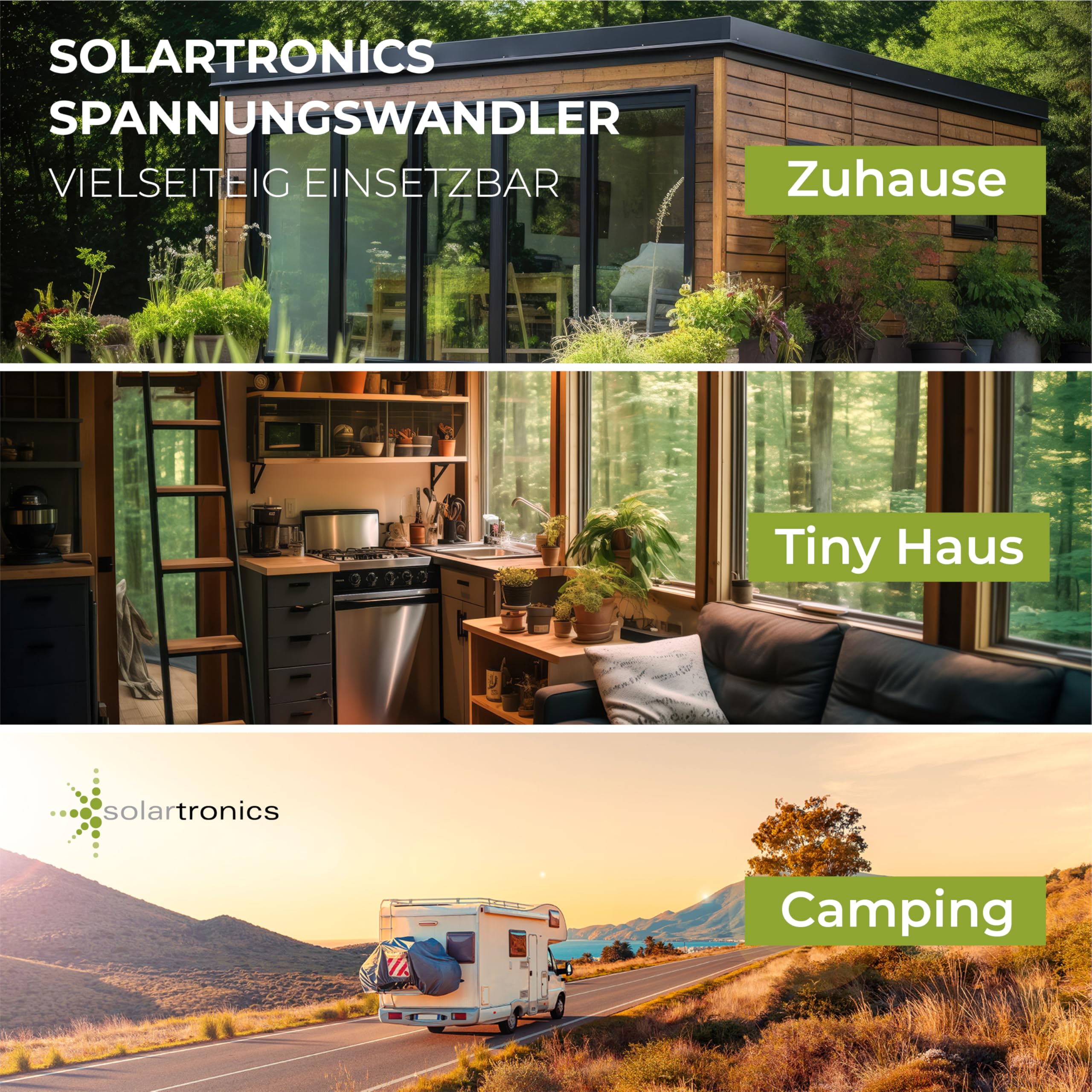 solartronics Spannungswandler TS2000 24V 2000/4000 Watt Reiner Sinus blau Solar Inverter Wechselrichter Umrichter USB AC Steckdose