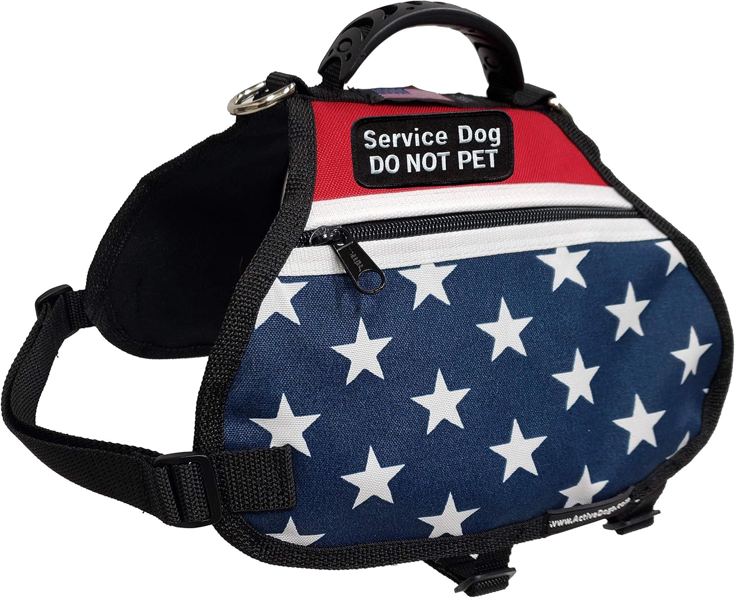 ActiveDogs American Service Dog Dual Pocket Harness Vest (Medium (Girth 27"33