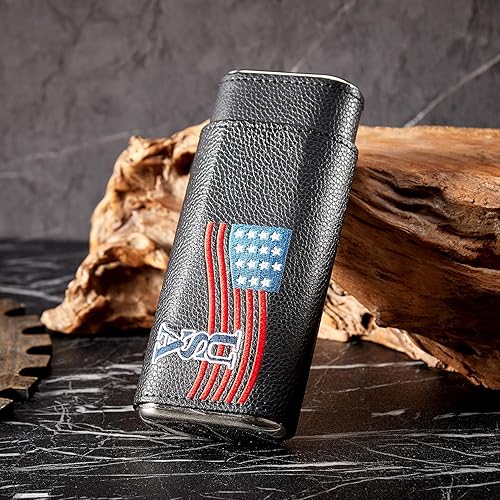 Miniatura 2 de Kit de humidor de viaje para cigarros, accesorios de cuero para cigarros con funda forrada de cedro para una frescura óptima, juego de regalo para