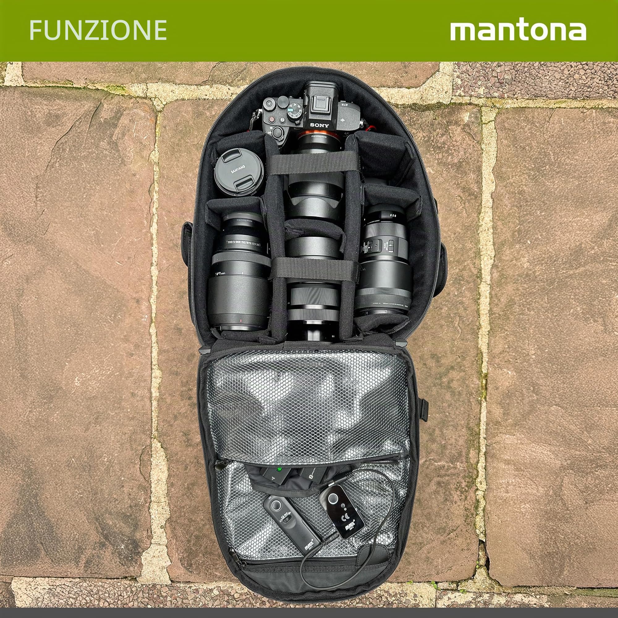 Mantona Azurit - Zaino per fotocamera