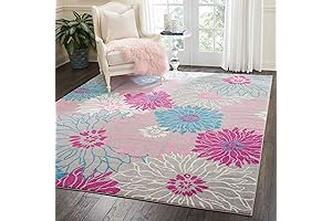 Nourison Passion 8x10 Area Rugs Pink: Elevate Your Home with Floral Charm and Comfort