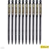 DOLLAR 10 x 0.8mm Clipper Ball Pen BLACK Retractable Soft Biro Ballpoint Pens