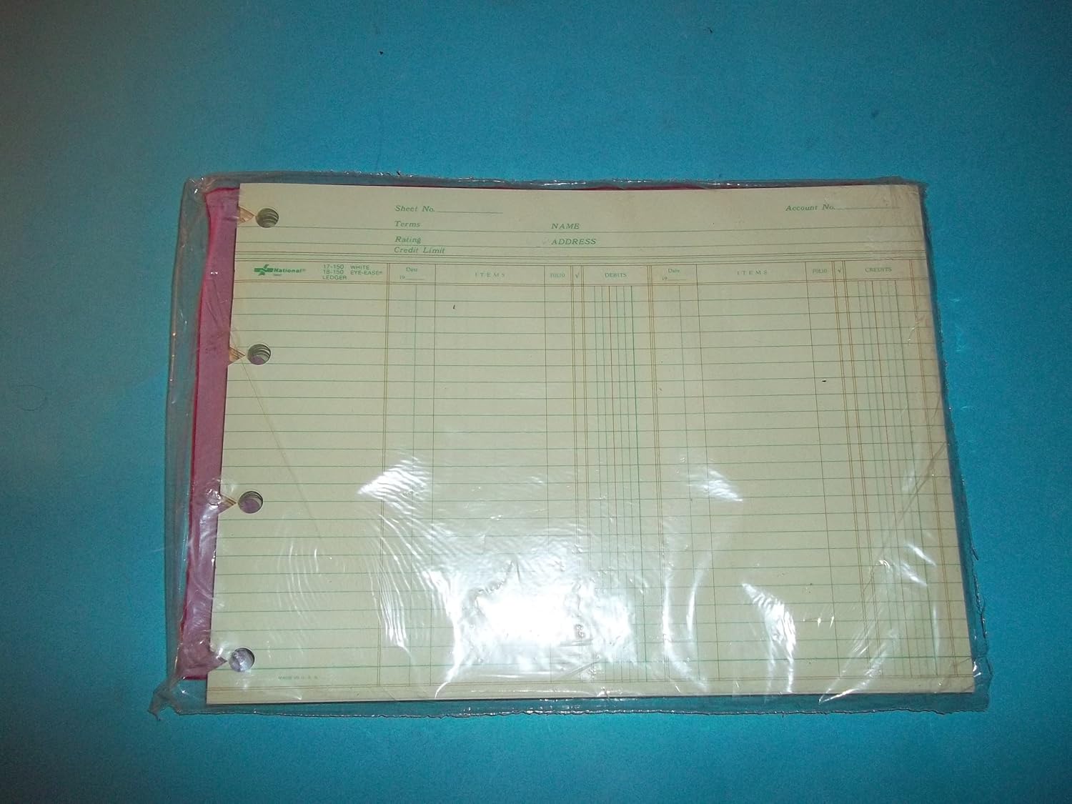 National 18150 Ledger Sheets EyeEase 7 1/2" x 10 3/8