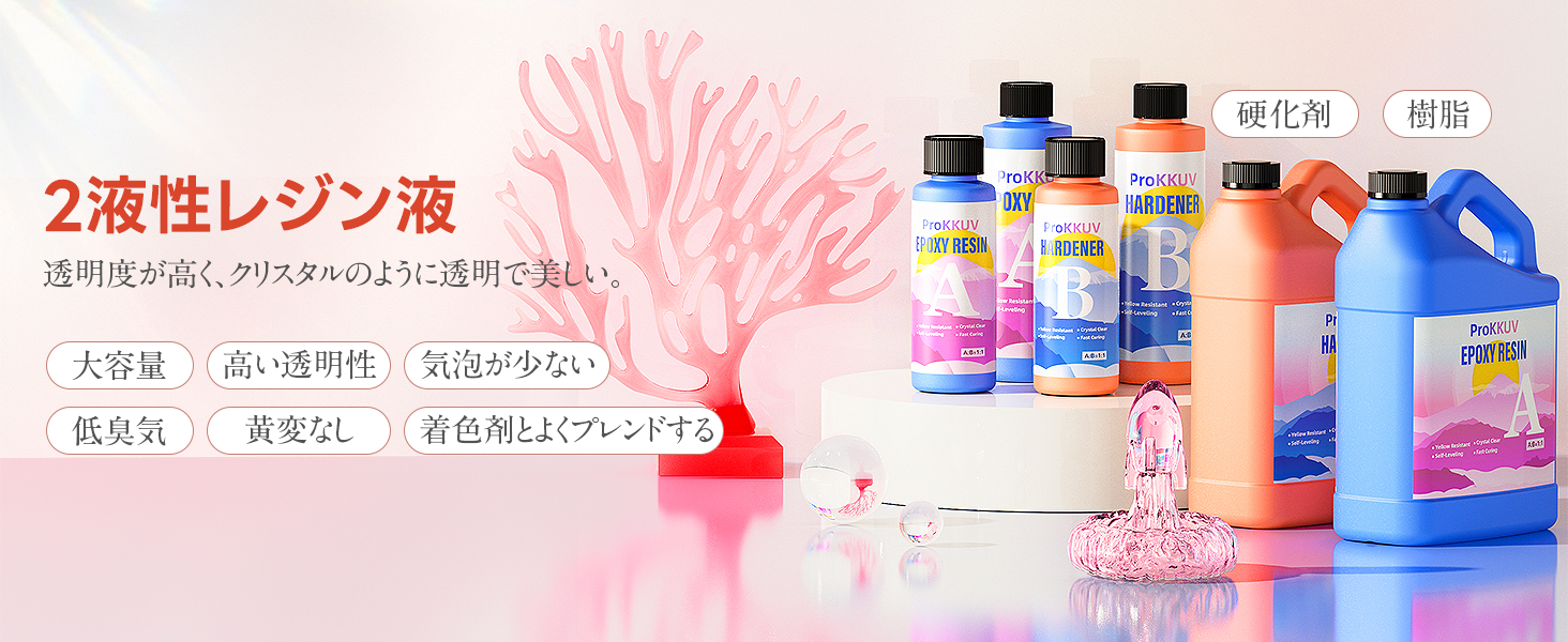 Amazon.co.jp: ProKKUV レジン液 大容量 エポキシ樹脂 2液性 473ml×2
