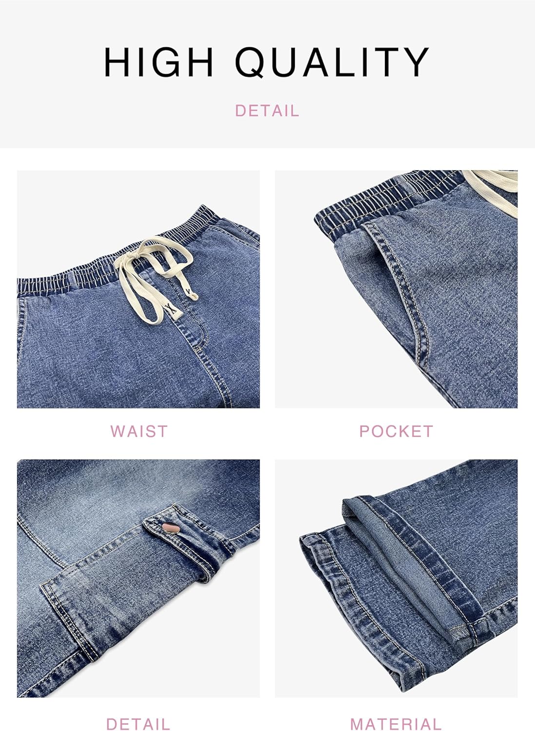 SESERAGI Cargo Pants Women Work High Waisted Streetwear Carpenter Travel Womens Drawstring Hiking Pants - Image 5