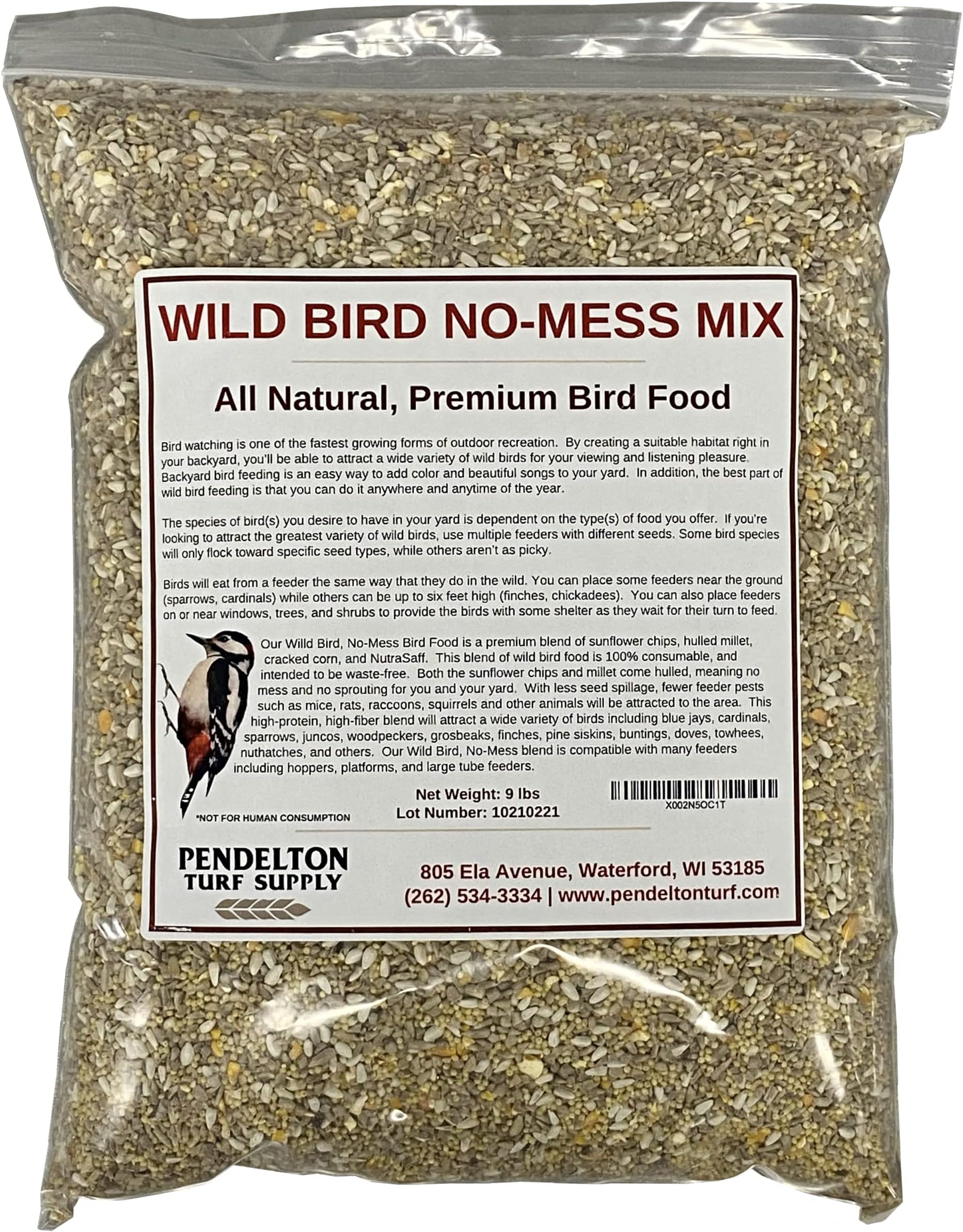Cole's SM10 Sunflower Meats Bird Seed, 10Pound Wild Bird Birdseed Patio, Lawn