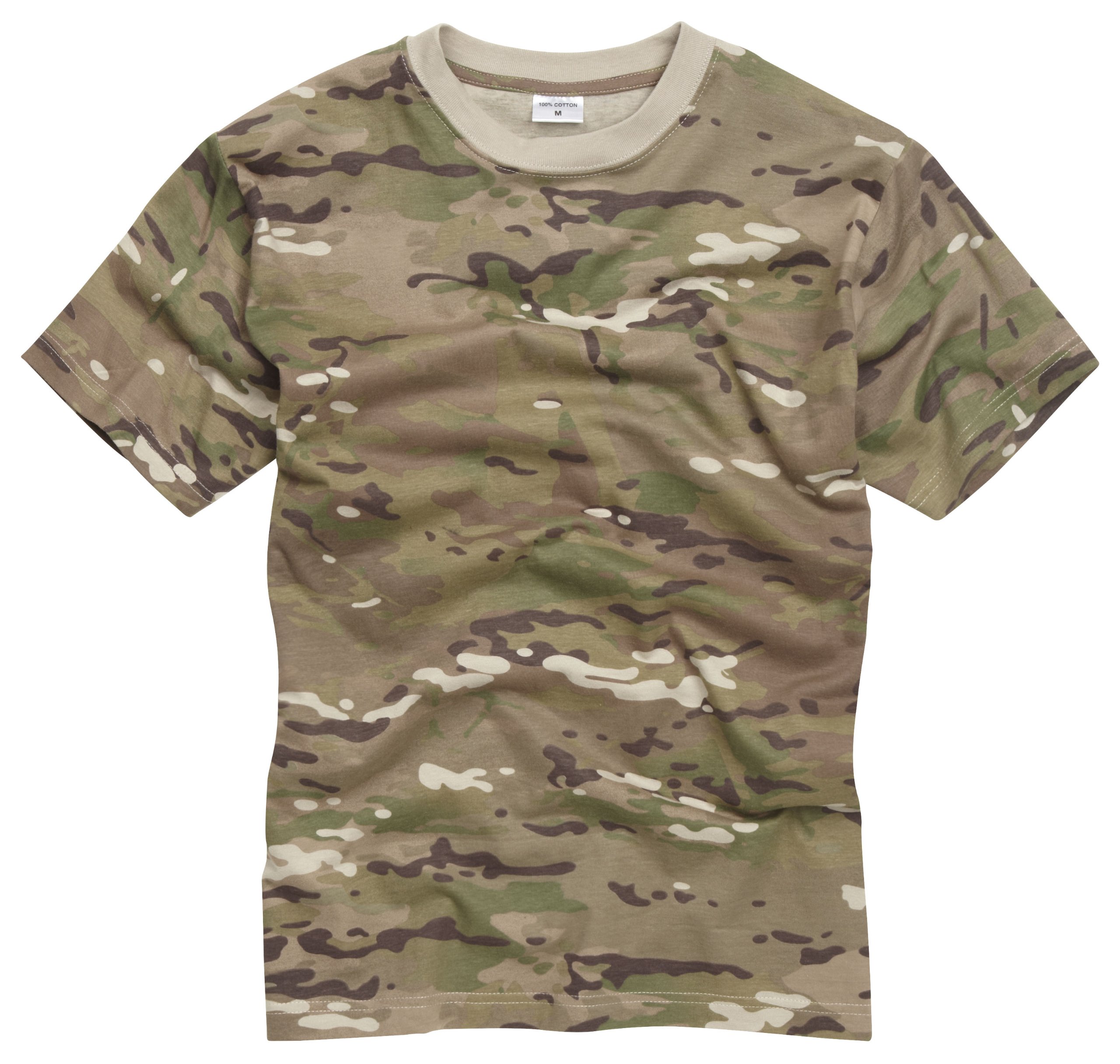 100% Cotton Military Style T-Shirt - British Desert Camouflage