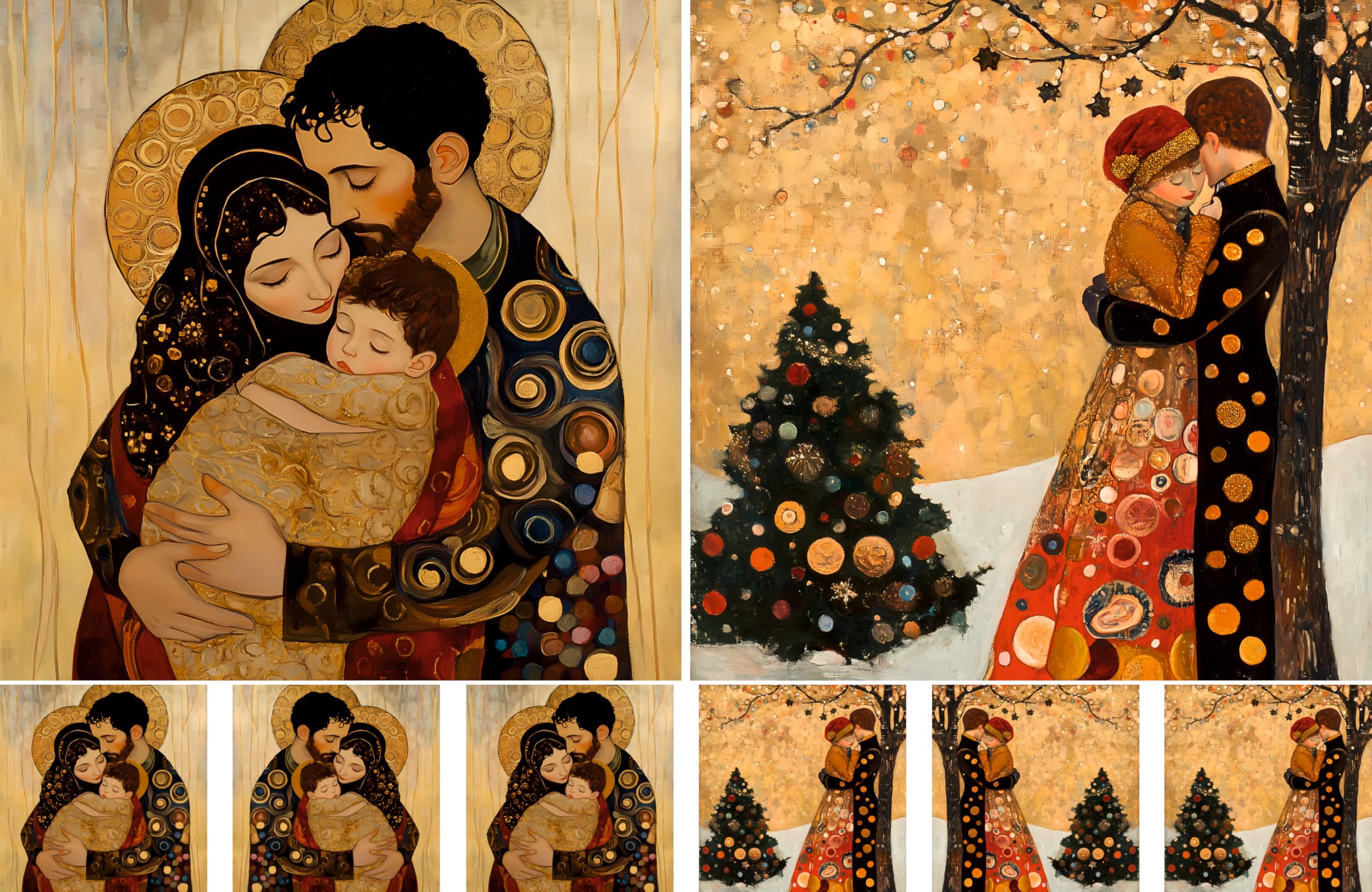 Klimt Nativity Decoupage Rice Papers, 21 x 29cm - 4 Sheets | 32 Pieces | 8 Unique Designs | Versatile Designs for Art Projects & Crafting by CRAFT KREATIVELY