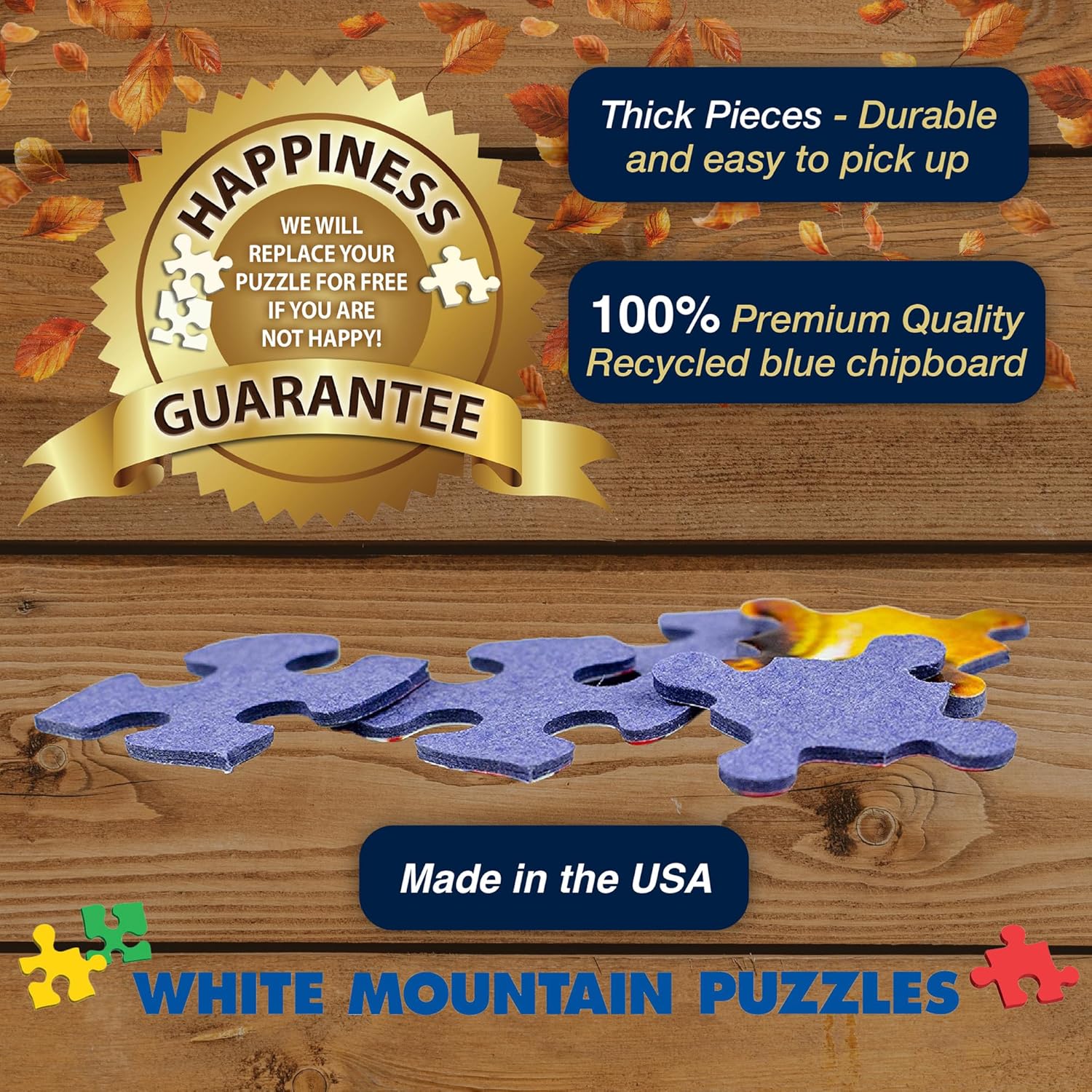 White Mountain 500 Piece Jigsaw Puzzle Retro Autumn Puzzles with Large Pieces, Gifts for Adults and Family 18"x24" - Patsy's Diner
