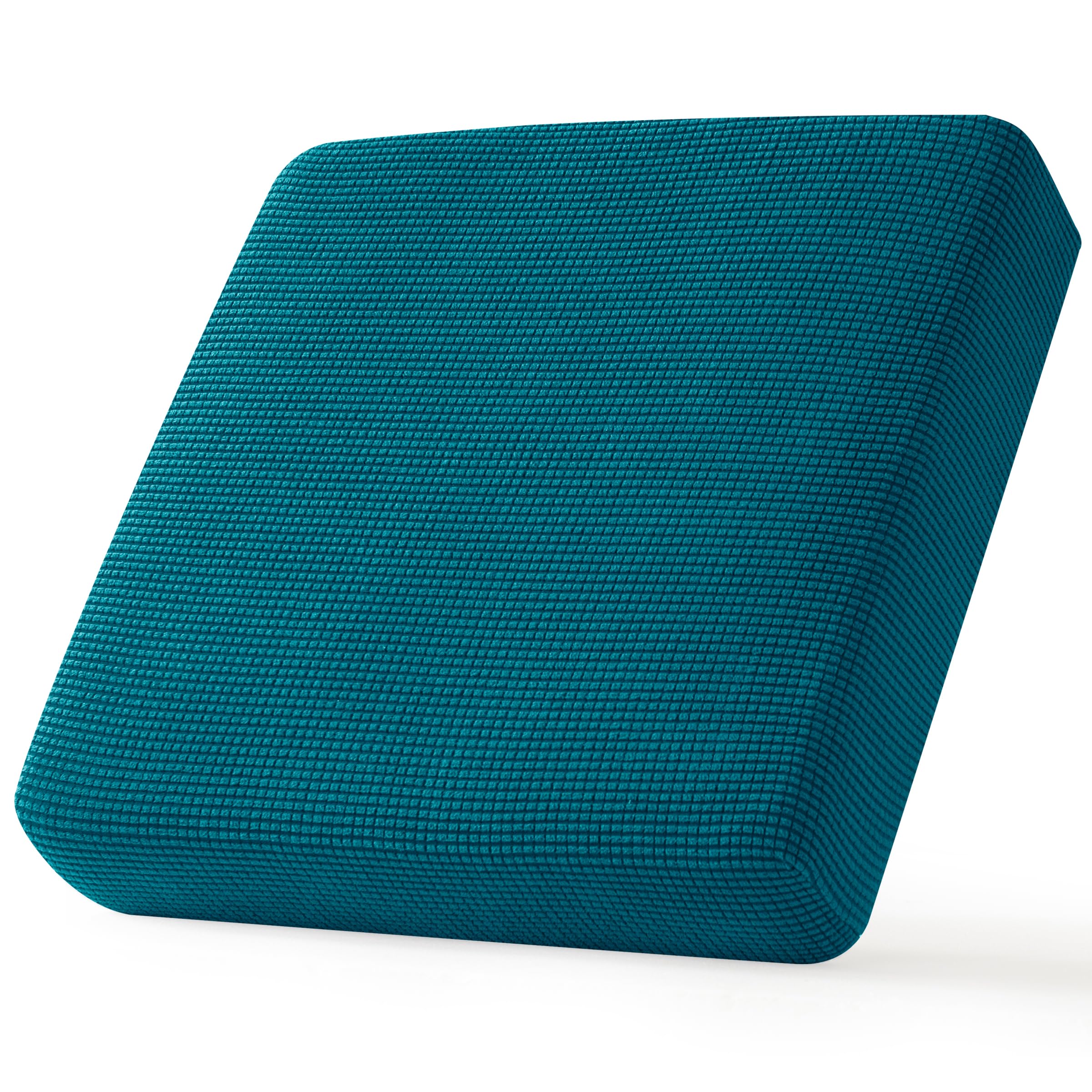 CHUN YI Stretch Sofa Seat Cushion Cover, Fitted Sofa Couch Cushion Covers Furniture Protector, Checks Jacquard Spandex Fabric (Chair, Blue)