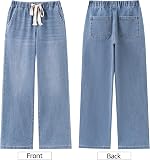 luvamia Wide Leg Jeans Woman High Waisted – Stretch denim fabric
