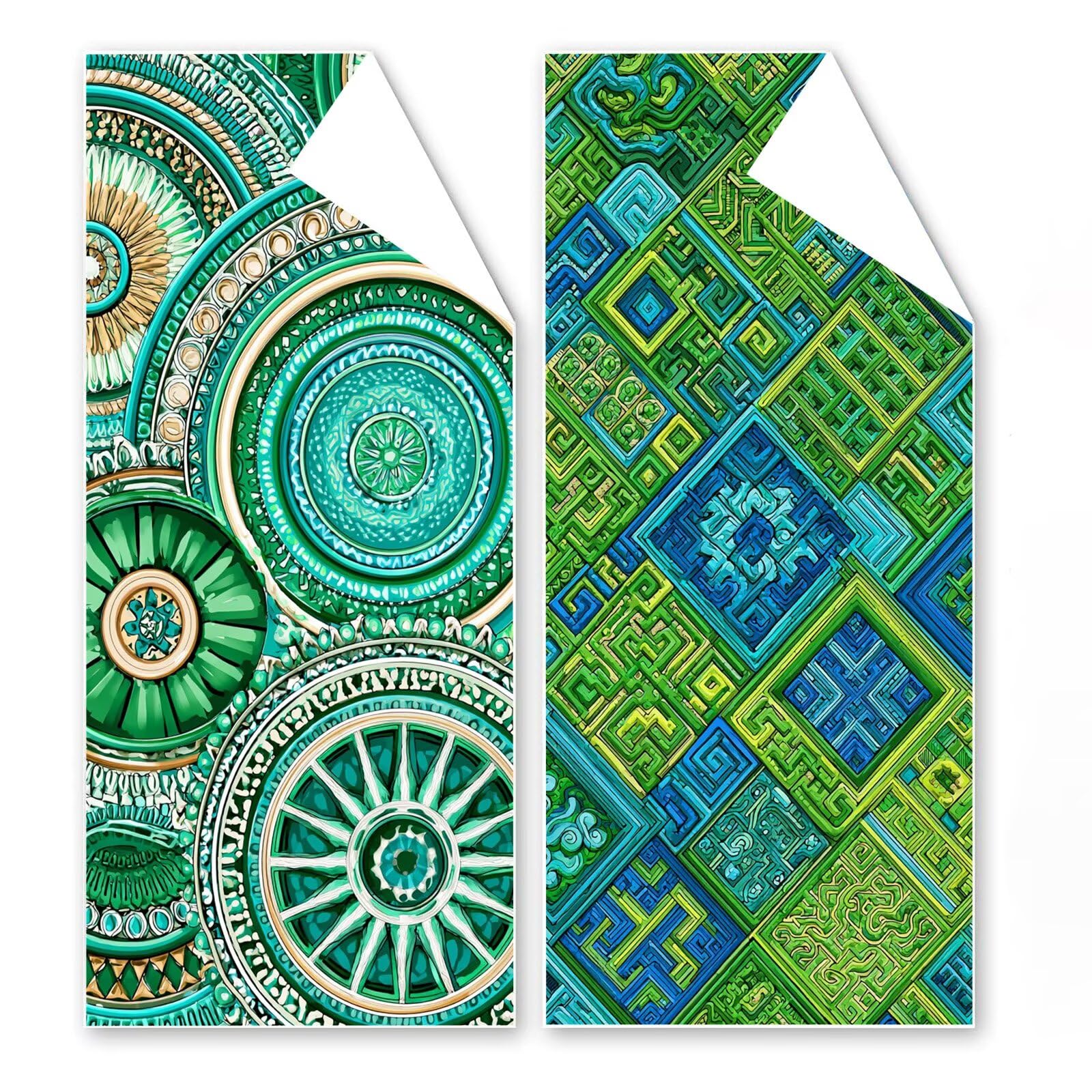 Telo Mare Microfibra 90x180 cm Telo Mare Grande, Asciugamano Palestra Assorbente Asciugatura Rapida, Asciugamano Mare Antisabbi Stuoia Spiaggia per Piscina, Campeggio, Viaggio - Turchia Verde G1-488