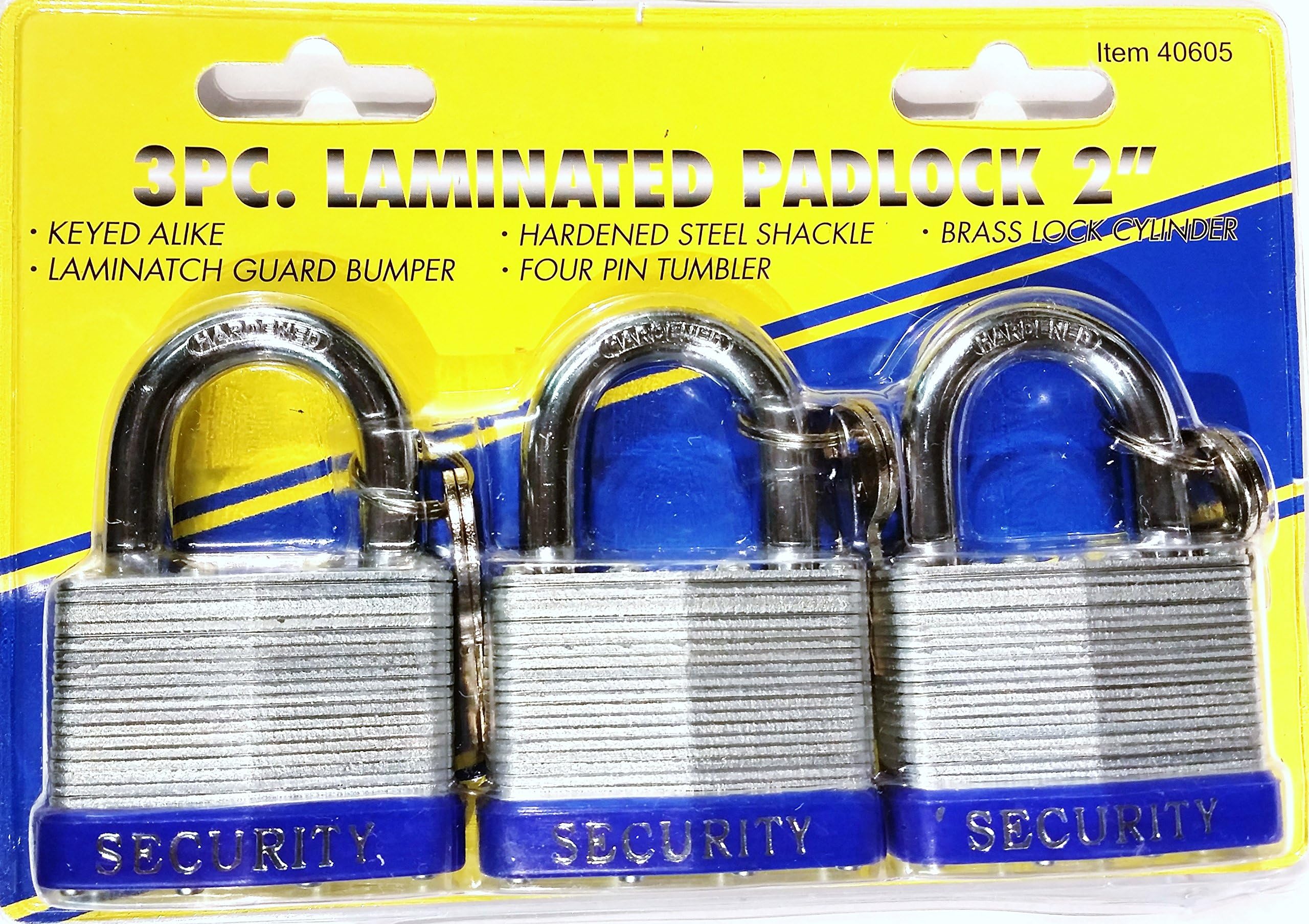 Harbor Freight Tools 3 Piece 2" Keyed-Alike Padlocks