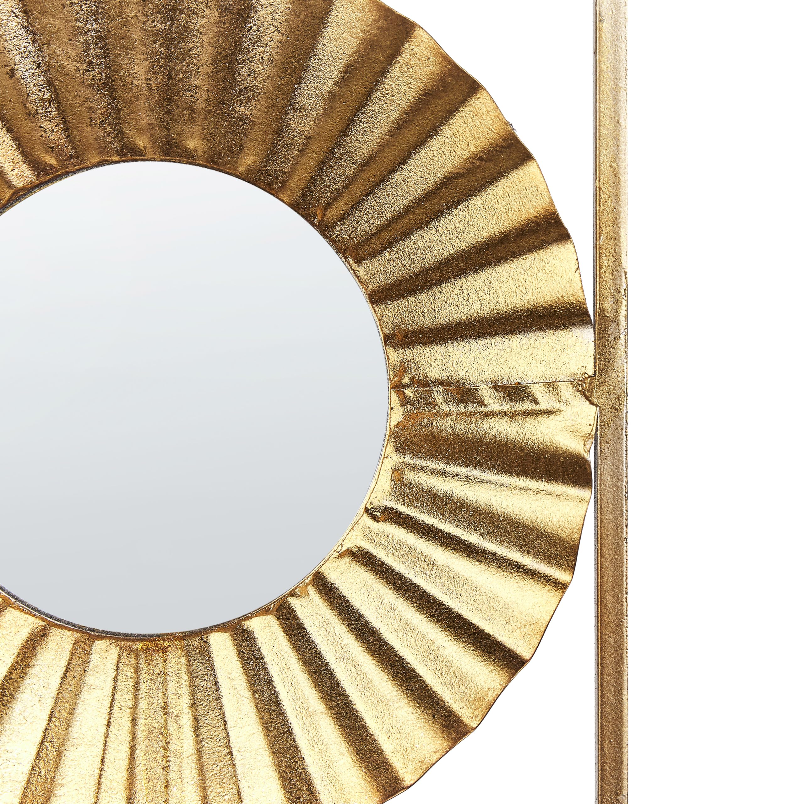 Decorazione murale retrò con specchi d'arredo 39 x 90 cm metallo oro