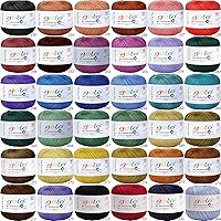 Vista 3 de Golo - Hilo de ganchillo tamaño 30, hilo de colores para hacer encaje 310