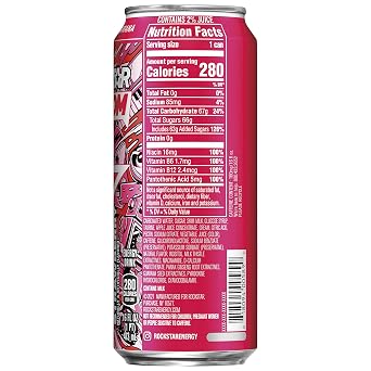Rockstar Boom Energy Drink, Whipped Strawberry, with Caffeine and Taurine, 16oz Cans (24 Pack) (Packaging May Vary)