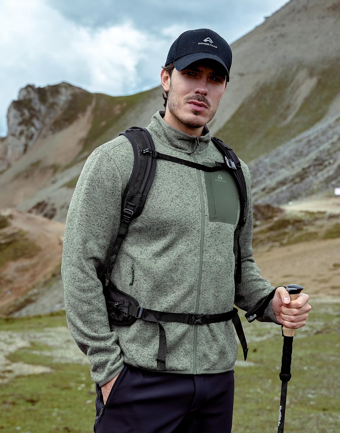 Pioneer Camp Men's Fleece Jackets Full Zip Lightweight Winter Warm with Zipper Pockets Athletic Camping Outwear Coat - Image 2