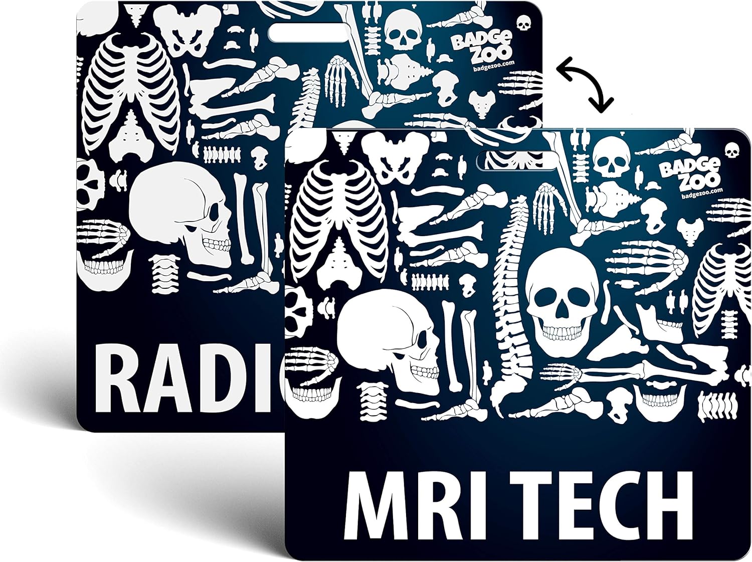 MRI TECH/Radiology Badge Buddy Horizontal Heavy Duty Badge Tags Backer Card Double Sided Badge Identification Card - by BadgeZoo