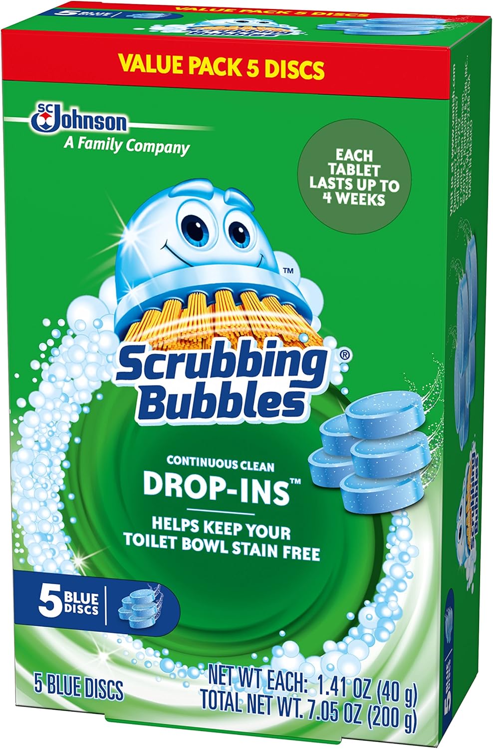 Scrubbing Bubbles Toilet Cleaner Drop Ins, 5Count in Single Box, 7.05 oz : Health & Household
