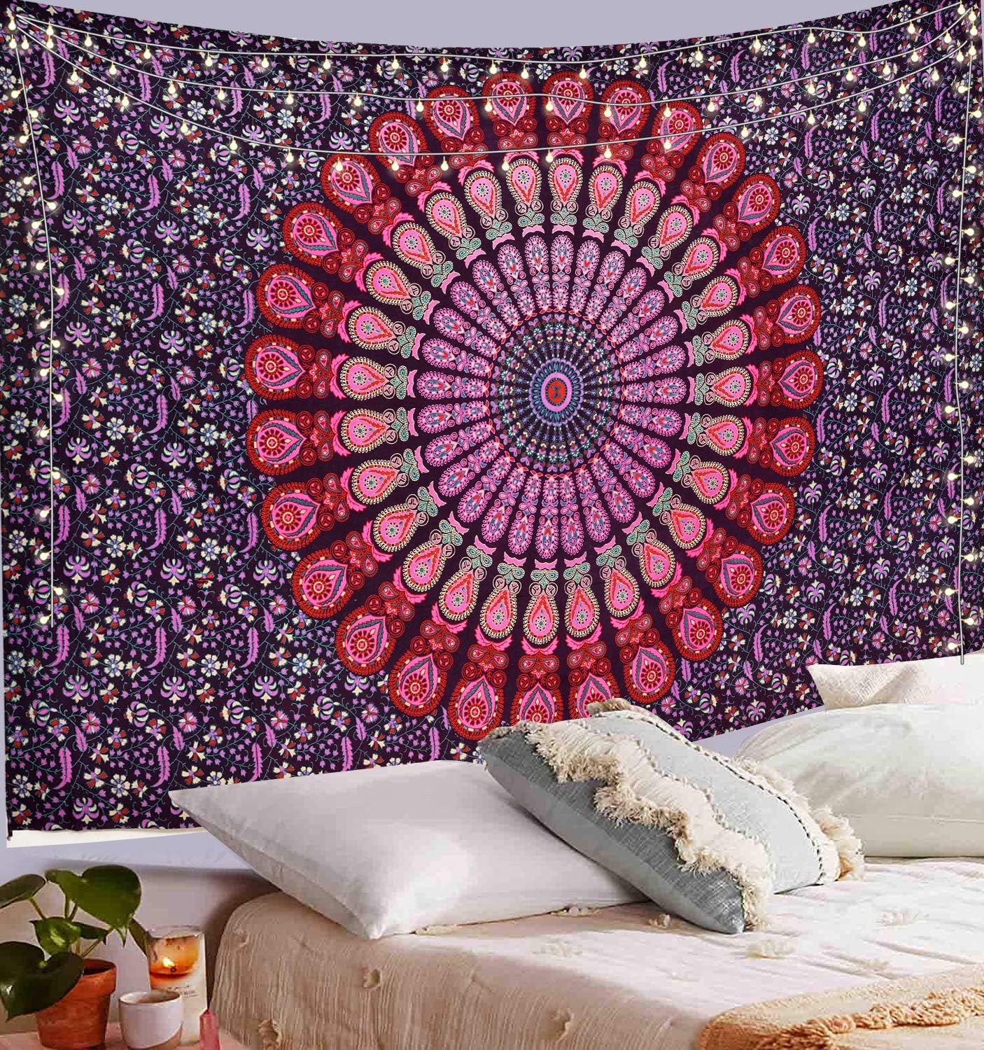 Mandala Tapisserie murale indienne bohème hippie