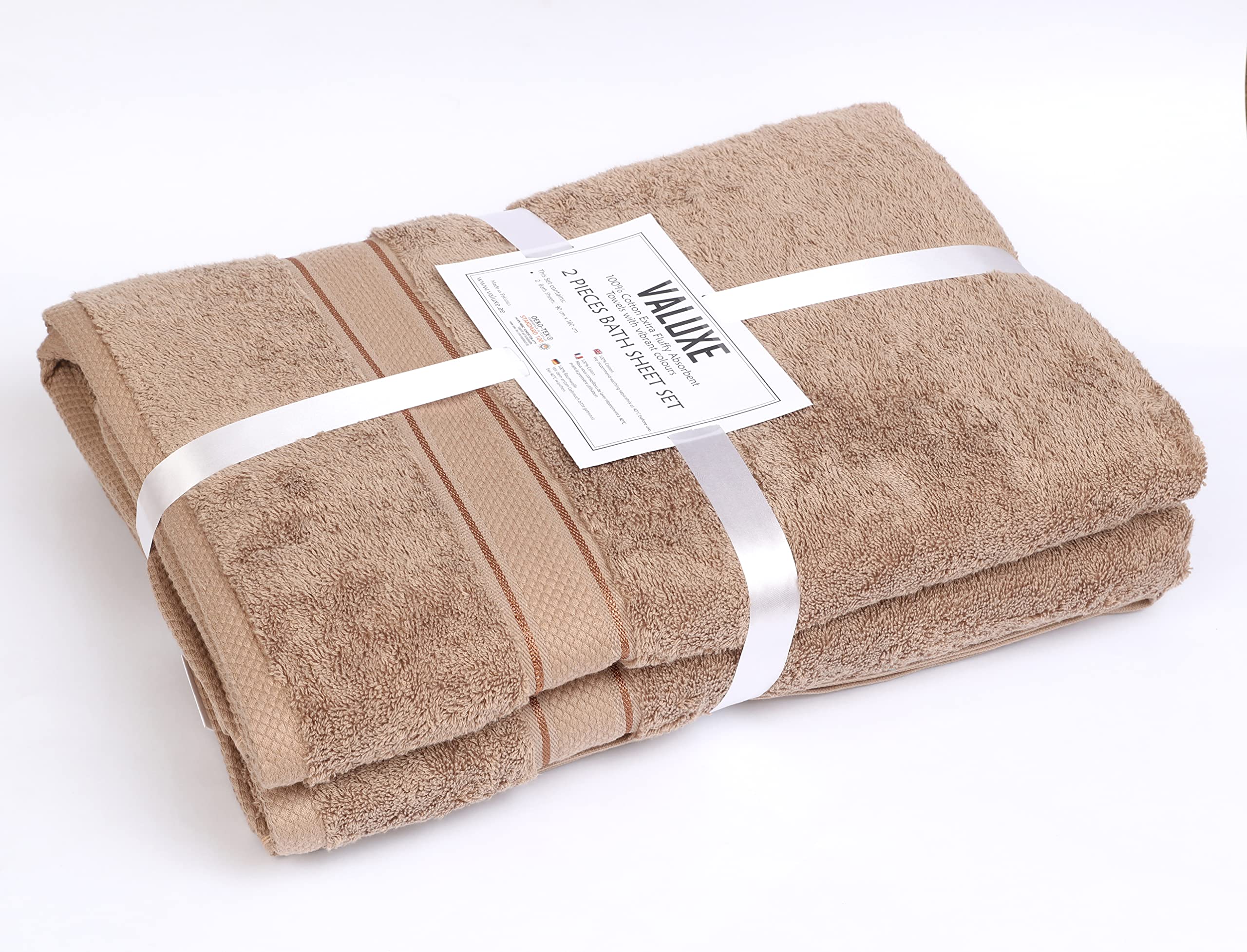 2pcs Beach Towels Extra Large 90x180cm for Men & Women, Bath Towel 100% Cotton 600 GSM Beach Towel Blanket, Pool Towel Great for Swimming, Spa, Travel, Yoga Sports, Camping, Sunbed Cover Bath & Shower