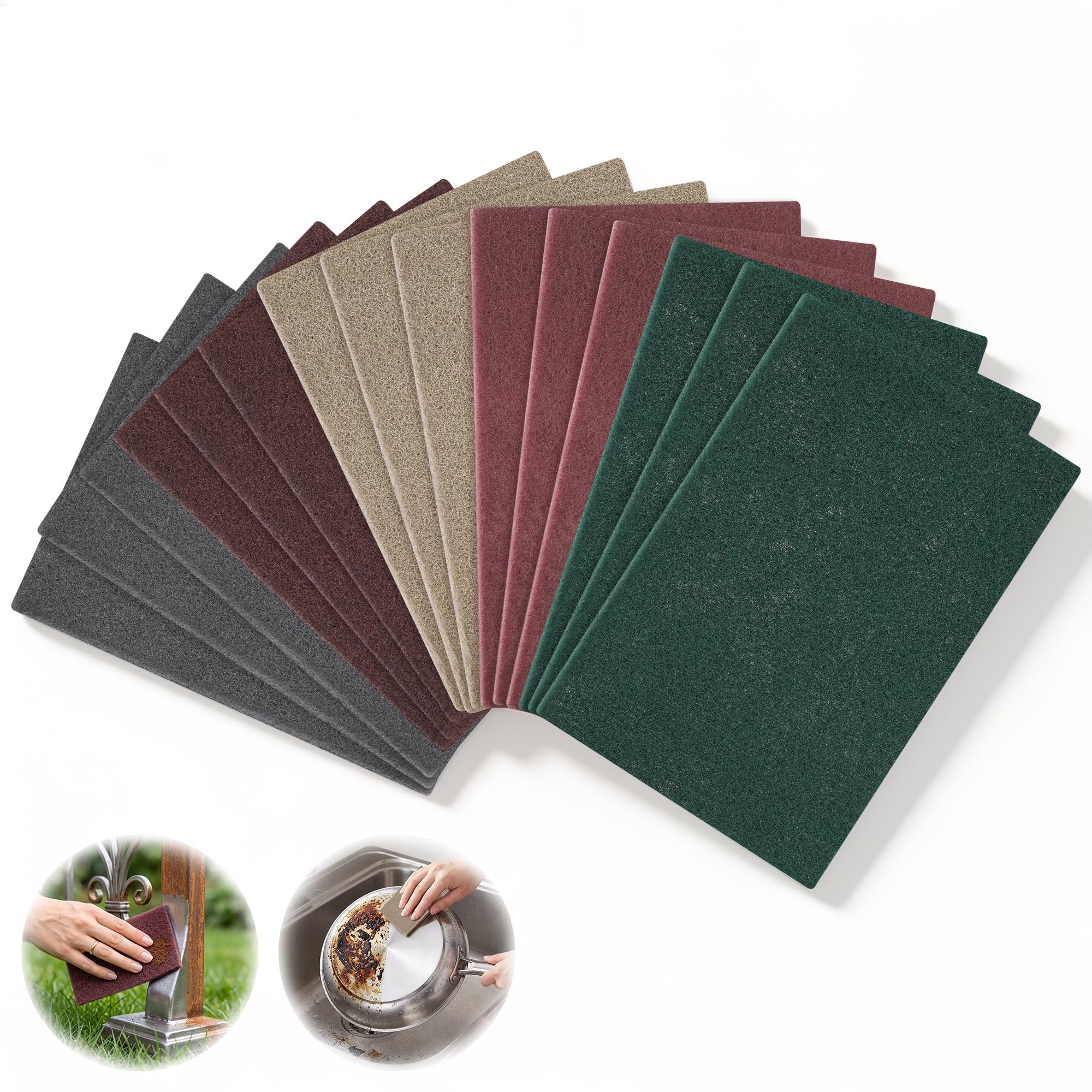 Zocipro 15Pcs Abrasive Pads 150x230 mm, Scouring Sanding Pad Grit 600-3000
