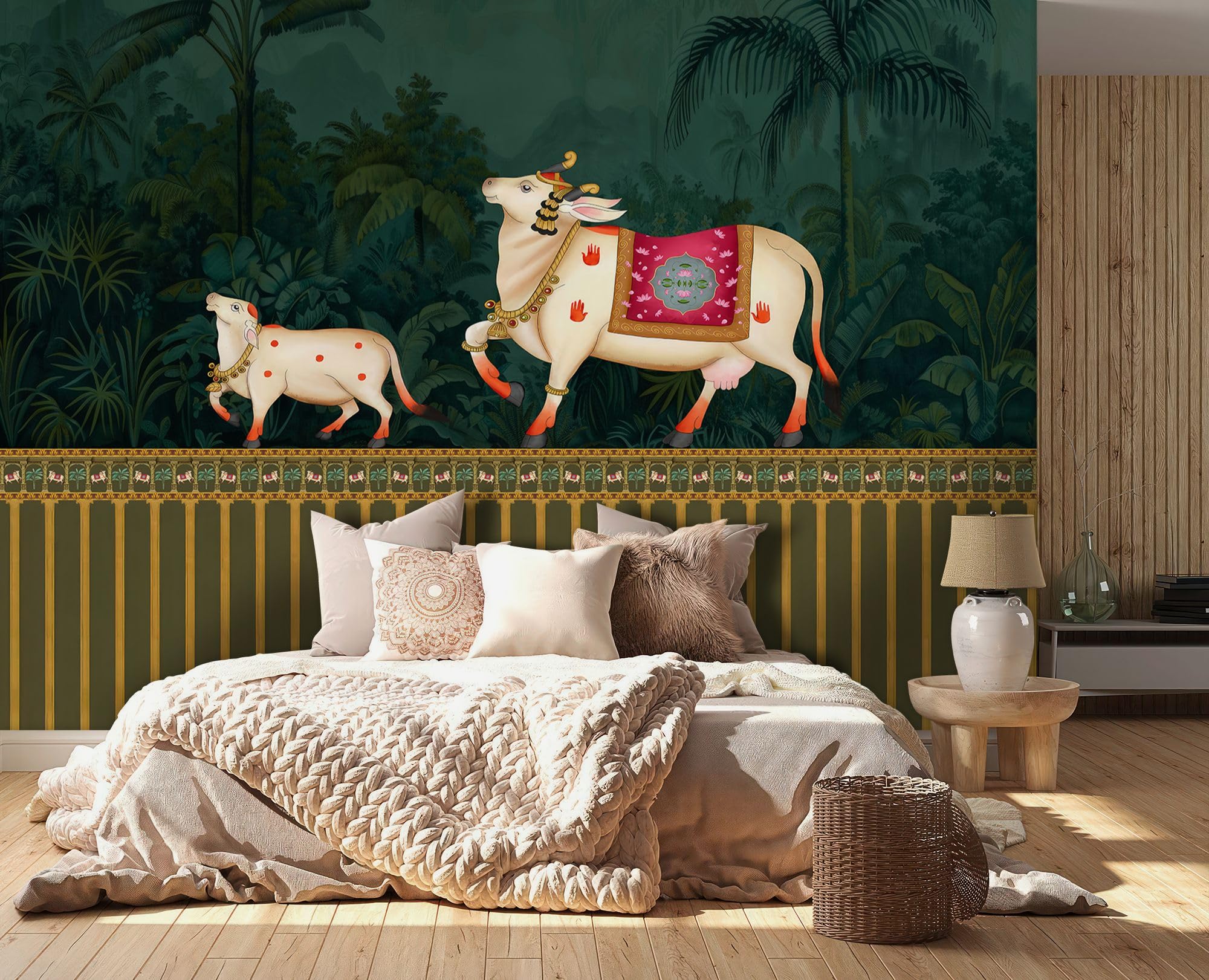 999STORE Green Pichwai Classic Art Wall Décor Indian Wallpaper Wallpaper for Walls Bedroom (Non4X60457) (B0DB1TRKF3) Amazon Price History, Amazon Price Tracker