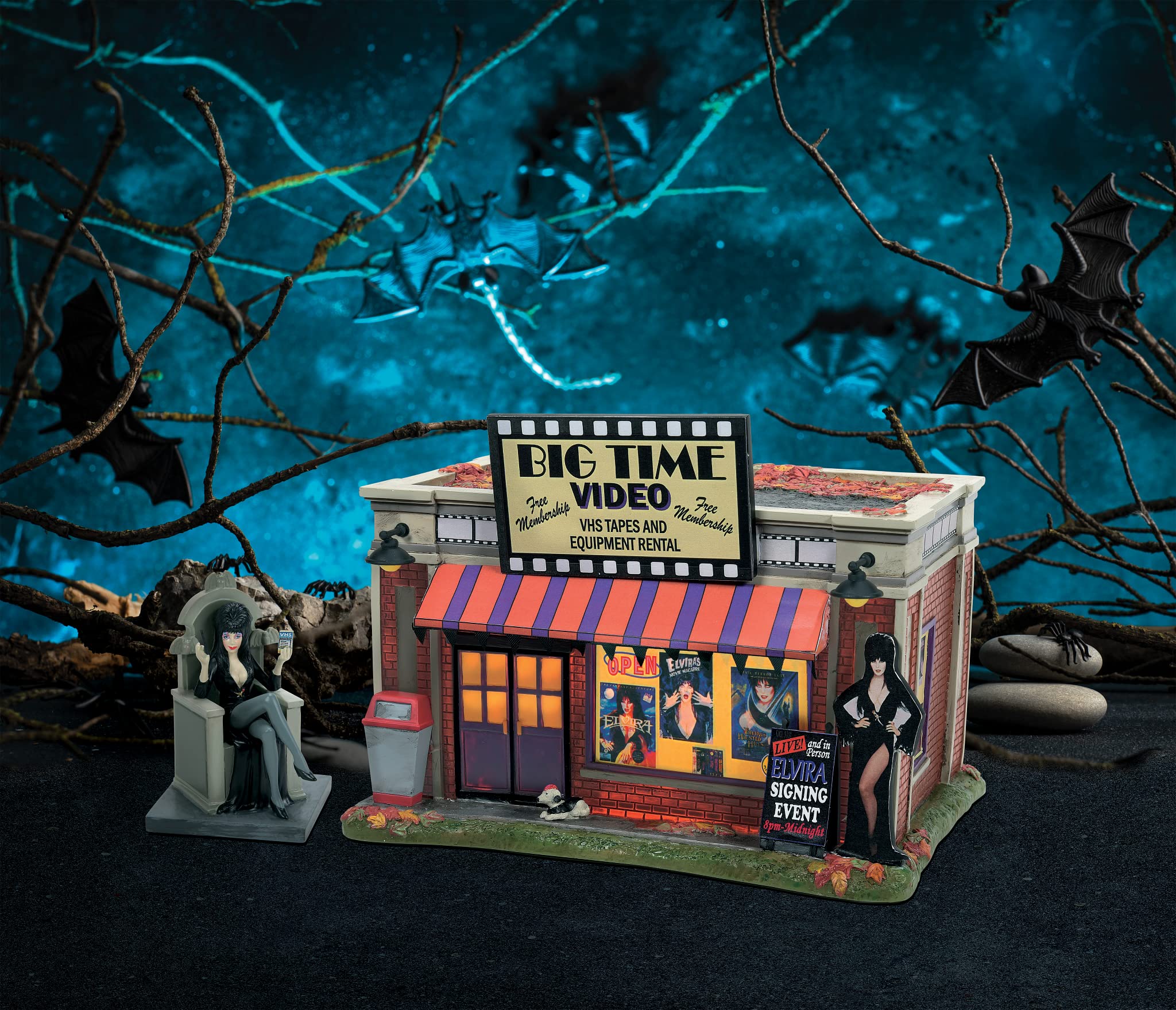 Department 56 Elvira Mistress of The Dark Village Aksesuarları İmzalı İmzalar Heykelcik, 8,8 cm, Çok Renkli