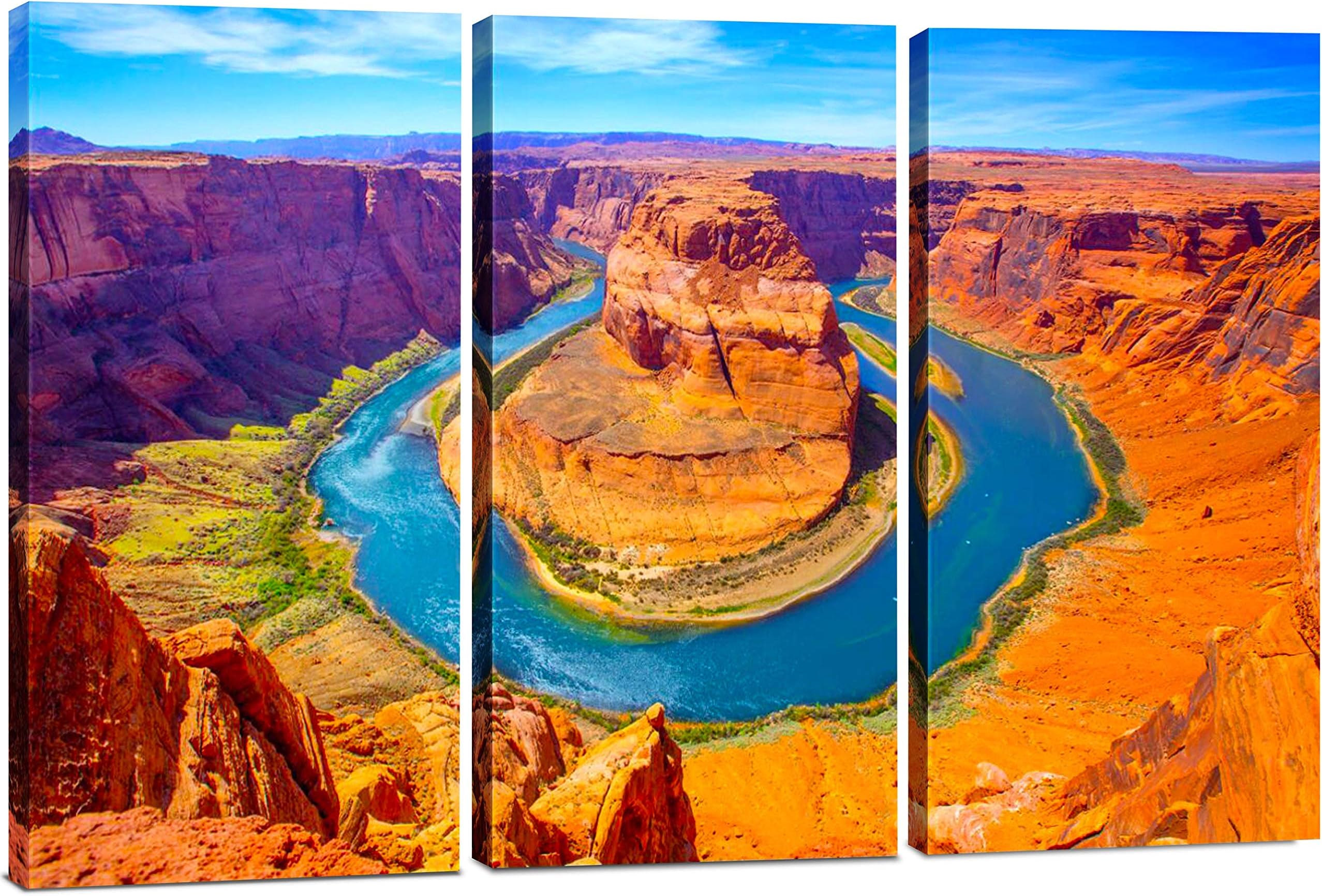 Desert Wall Art Decor - 3 Piece Set, Decorative Framed Desert Landscape Canvas Art Multi Panel Split Prints for Living Room, Kitchen, Bedroom, Office & Home Decor Gift