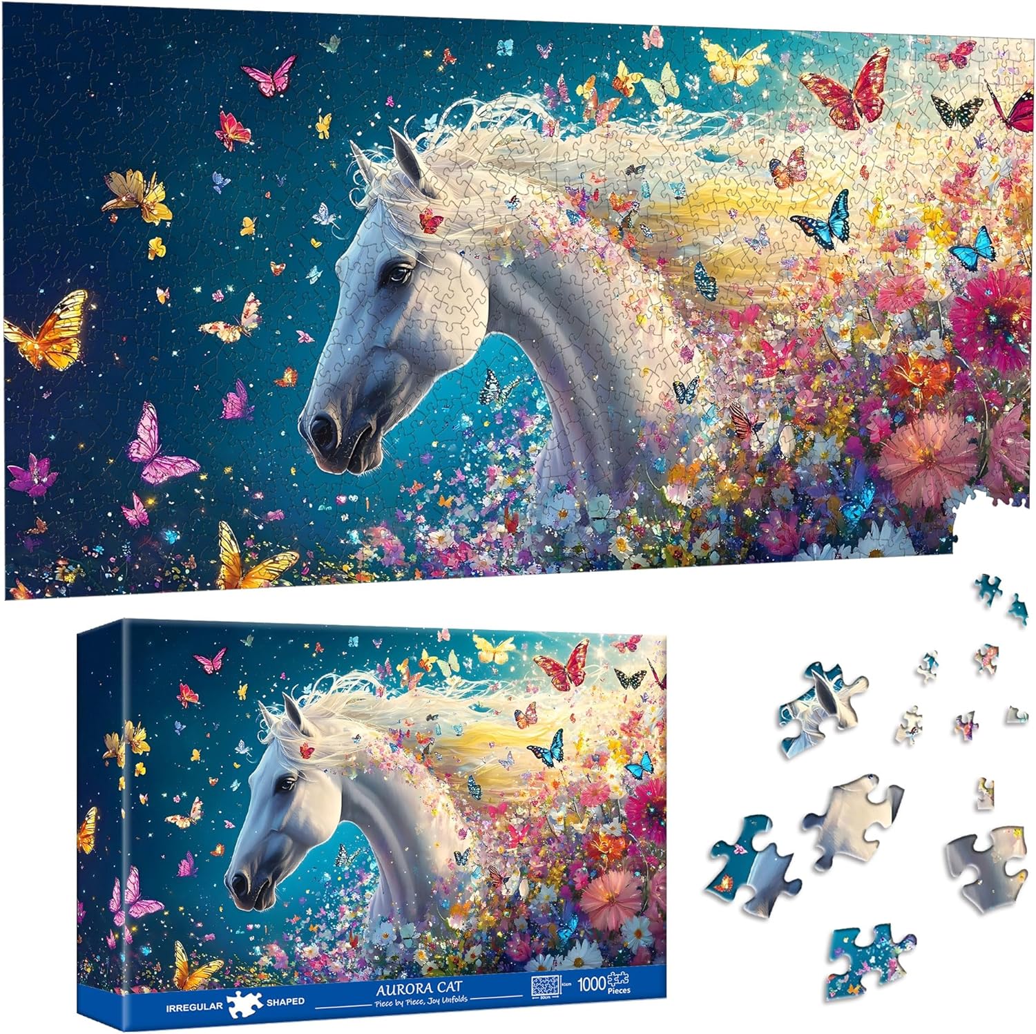 Special Shape Puzzles for Adults 1000 Pieces - Colorful Tree Jigsaw Puzzle Challenging Impossible Puzzle, Unique Home Decor & Game (16x31Inch/30x80cm) for Puzzle Lovers
