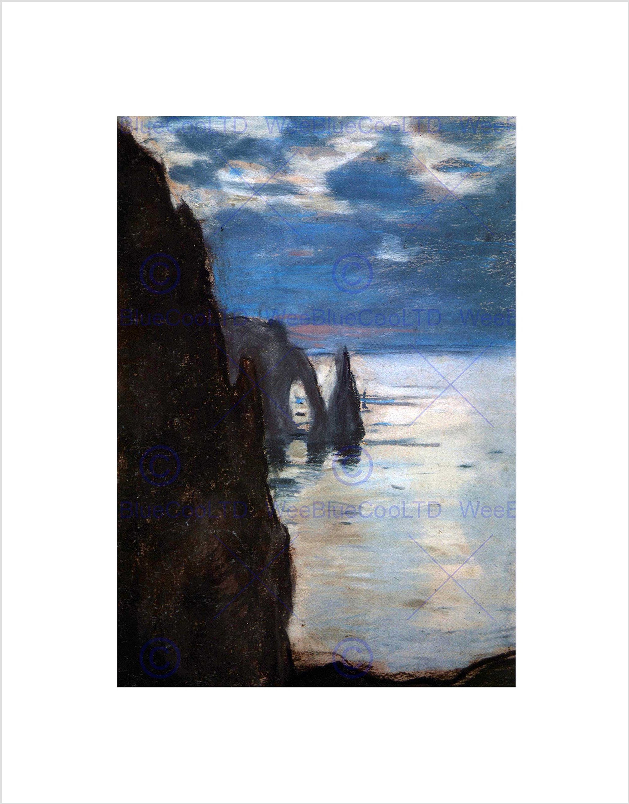 Wee Blue Coo Claude Monet Etretat Old Master Art Picture Wall Art Print