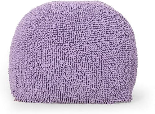 Miniatura 5 de Christopher Knight Home Moloney Puf redondo - Microfibra chenilla - Lavanda