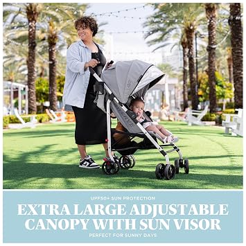 Baby Delight | Swerve Stroller | Lightweight | for Travel & Everyday | Multi-Position Recline | Compact Fold | Extra Storage | Grey