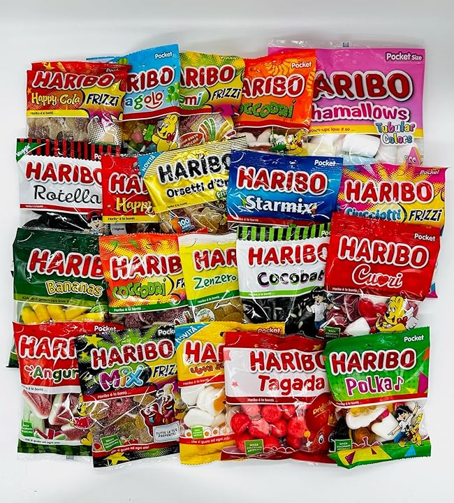 (12 Buste) Haribo Caramelle Gommose Assortite In Buste Da 90/100gr