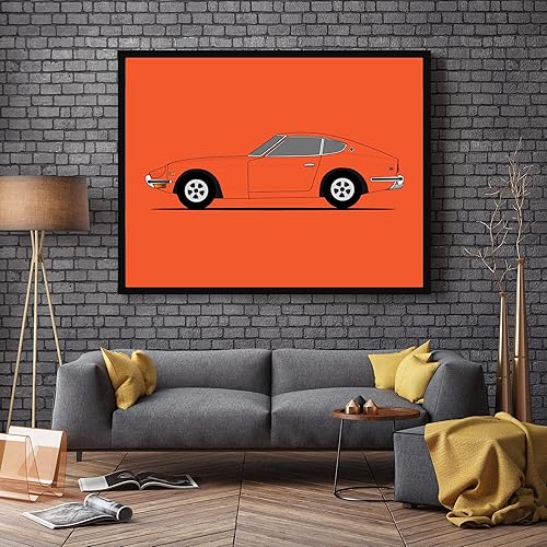 Vista 5 de CUSTOMIZABLE COLOR: Custom Car Posters Handmade Poster compatible with Datsun 240Z (1970-1973) (Side Profile) Print Wall Art Décor - 8x10" Satin