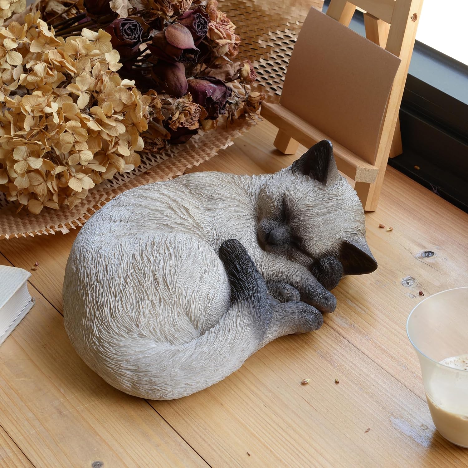 Hi-Line Gift Ltd. Sleeping Siamese Cat Statue