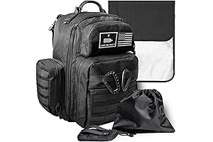 Dad Diaper Bag - Backpack and Molle-Style, Waterproof 900D Polyester, Cushioned Straps,...