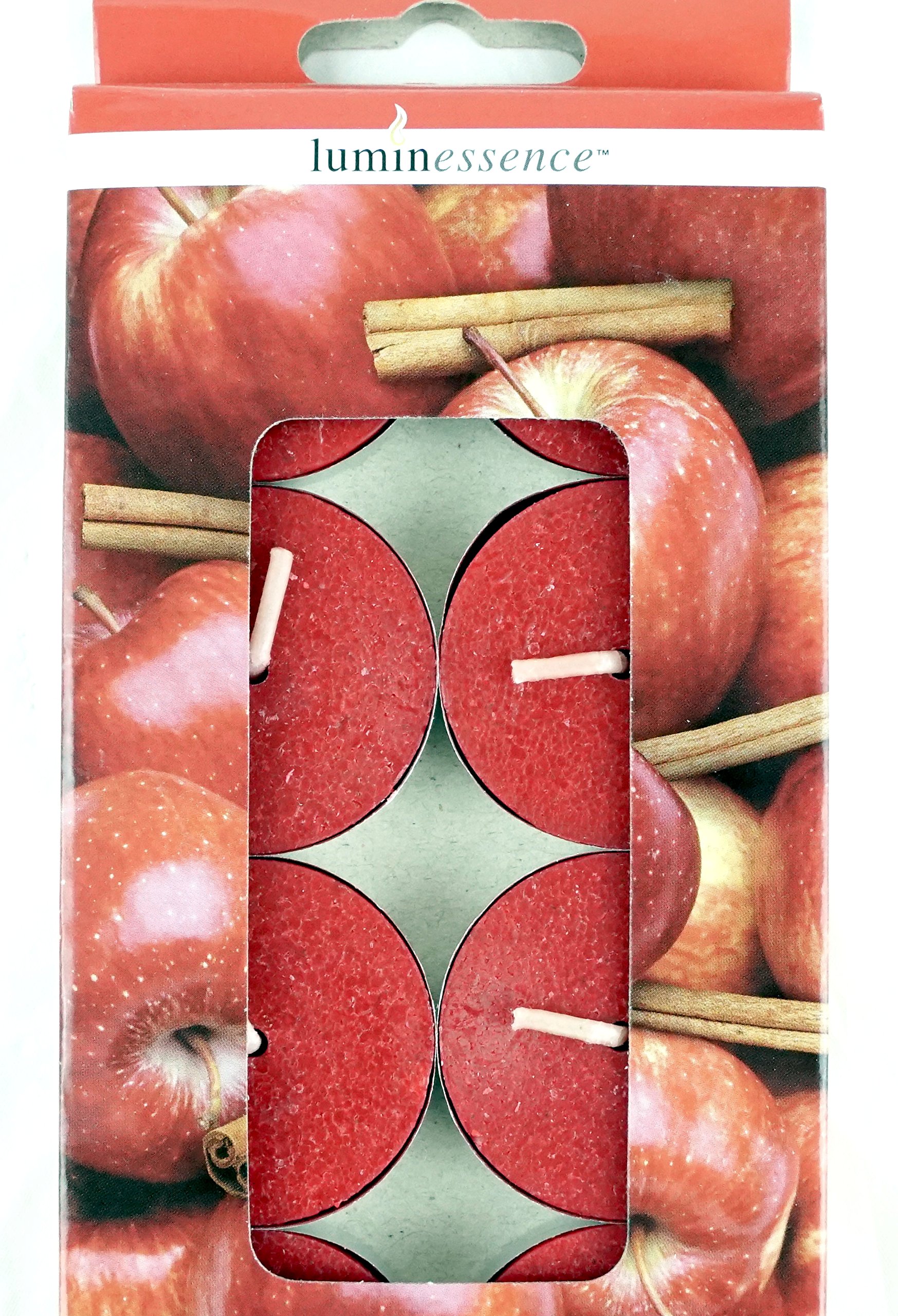 Luminessence(tm) Apple Cinnamon Scented Tealight Candles, 8 Tealight Candles in Each Pack - 3 Packs - Wonderful Aroma - Long Lasting – Inexpensive