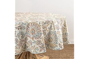 Elrene Home Fashions Ava Floral Jacobean Oval Vinyl Tablecloth
