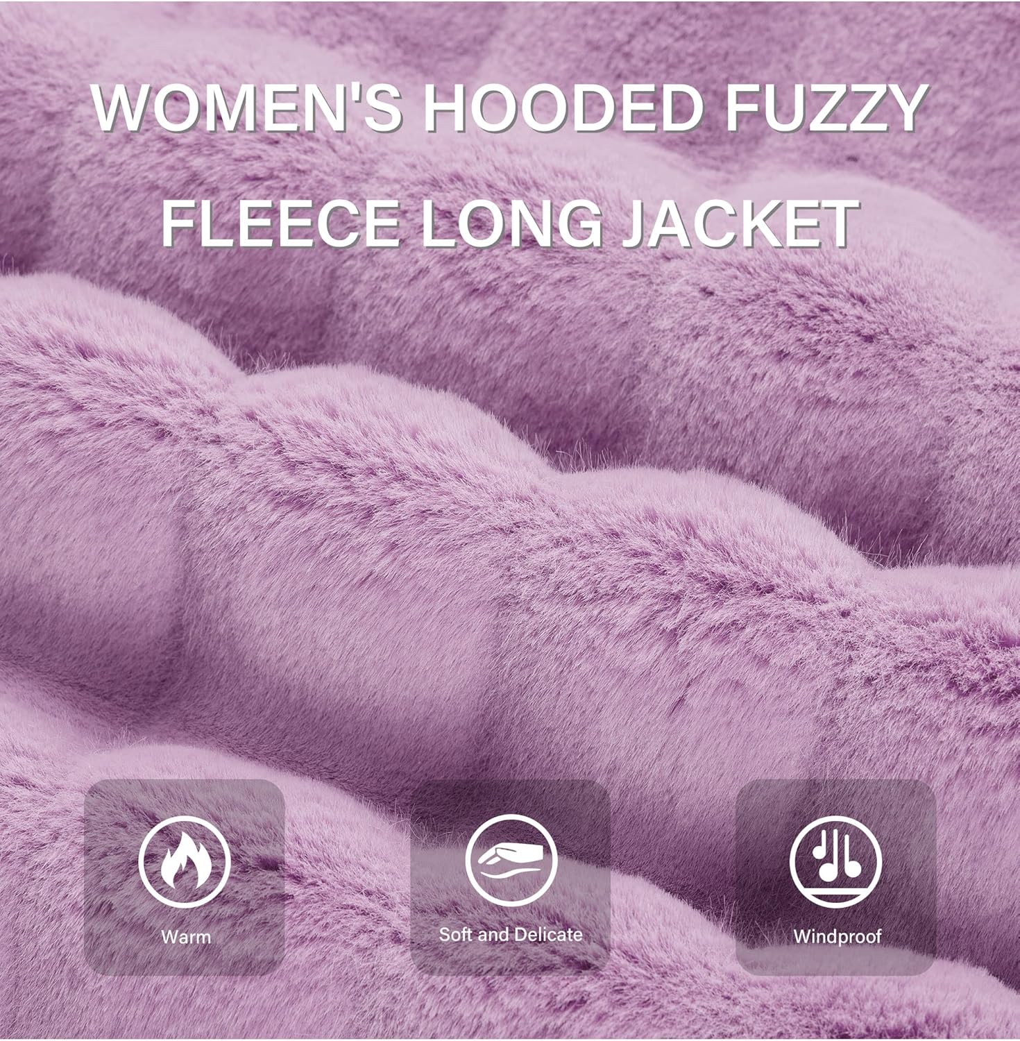 RISISSIDA Women Long Faux Fur Coat Hooded, Fuzzy Jacket Spring Fall Winter Warm Overcoat - Image 4