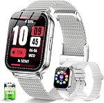 Smart Watch pour les femmes Compatible iPhone Android 30+ Durée de vie des batteries de jour 1.85" Smartwatch avec marque/réponse, fréquence cardiaque,SpO2,Moniteur de sommeil, 120+Sport Mode Fitness Tracker 1000mAh, Rose & Blanc/Don