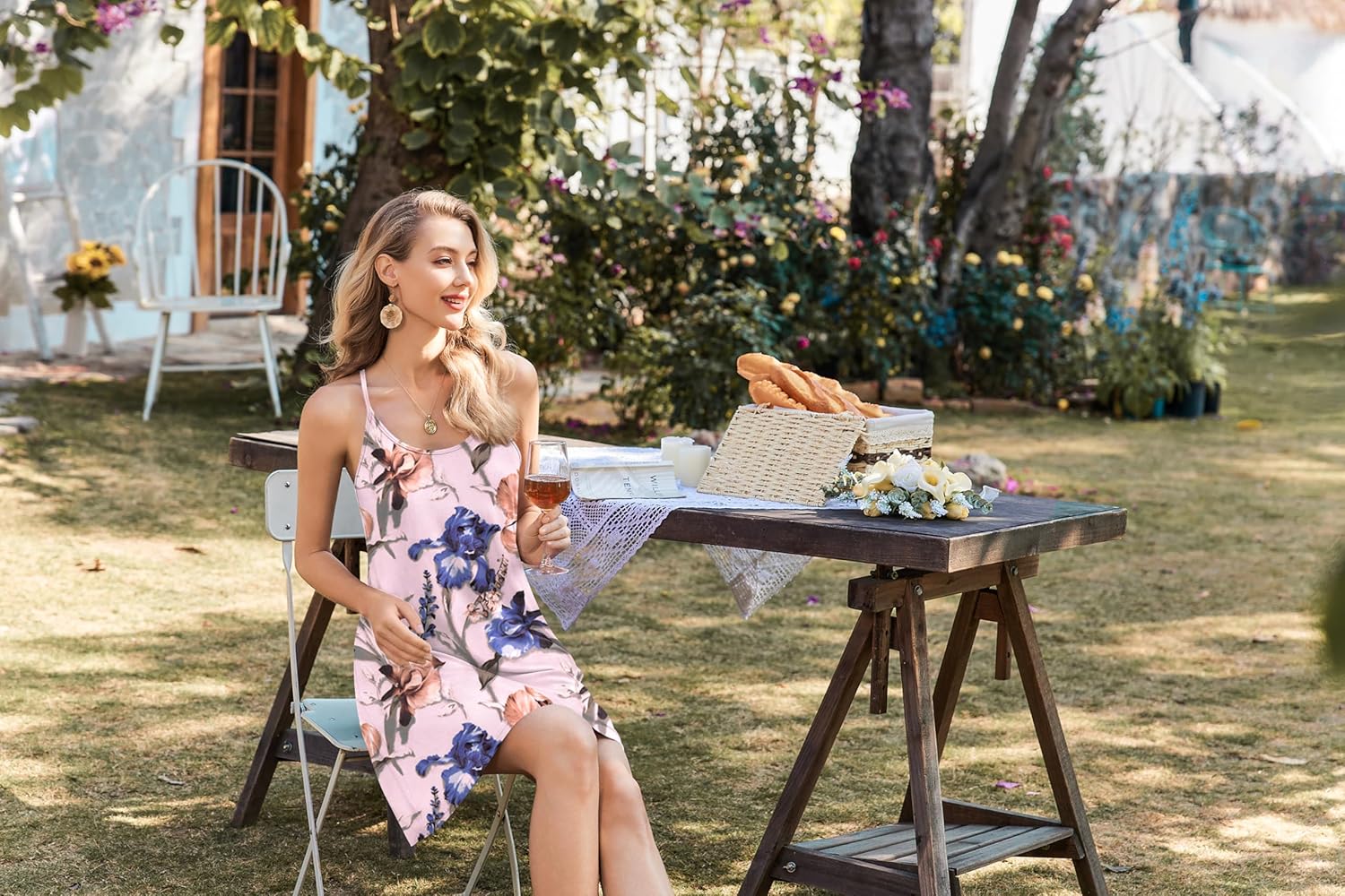 Ekouaer 2 Pack Nightgown for Womens Nightshirt Sleepwear Sleep Tank Chemise Racerback Sleeveless Dress - Image 6