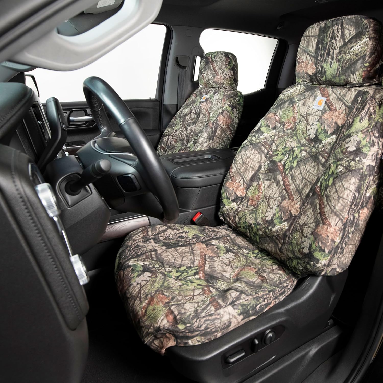 Covercraft Mossy Oak Camo Carhartt SeatSaver Custom Seat Covers for 2009-2014 Ford F-150 & 2011-2016 F-250/F-350 (1st Row Bucket Seats, Break-Up Country)